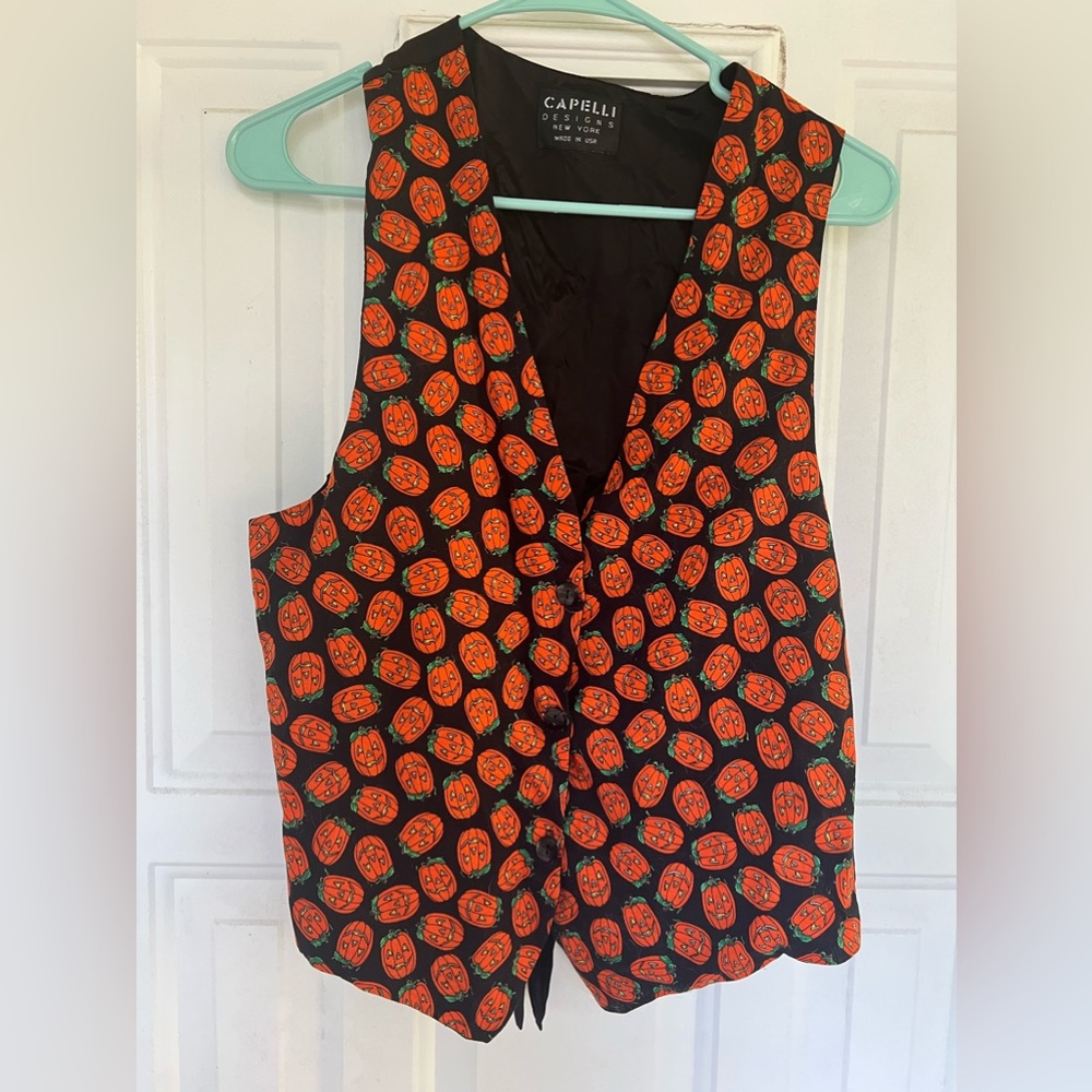 Vintage pumpkin vest (tie in the back to make smaller) one size fits all